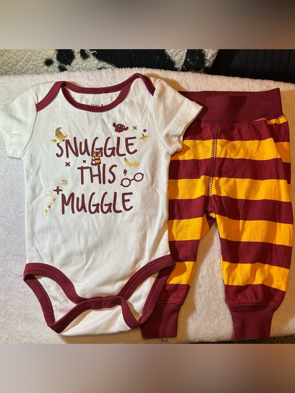 Wizarding World Harry Potter Baby 2pc Outfit 6M Snuggle This Muggle